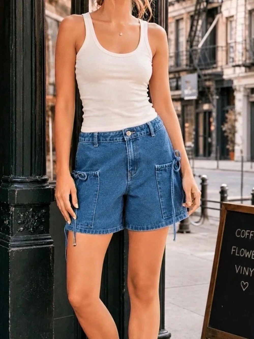 Women's Denim Jean Shorts in Blue